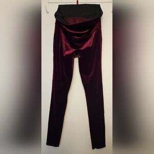 Spanx Burgundy Velvet Leggings, Size XL